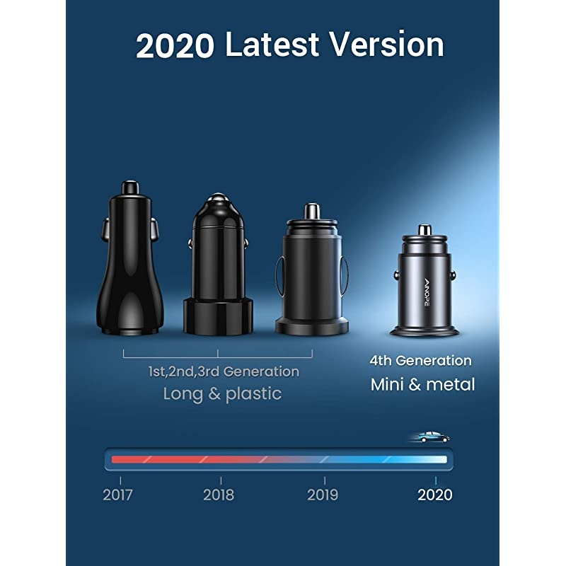 USB Car Charger Dual QC30 Port 36W6A All Metal Fast Car Charger Mini Cigarette Lighter USB Charger Quick Charge Compatible with iPhone 1111 proXRXXS Note 9Galaxy S10S9S8