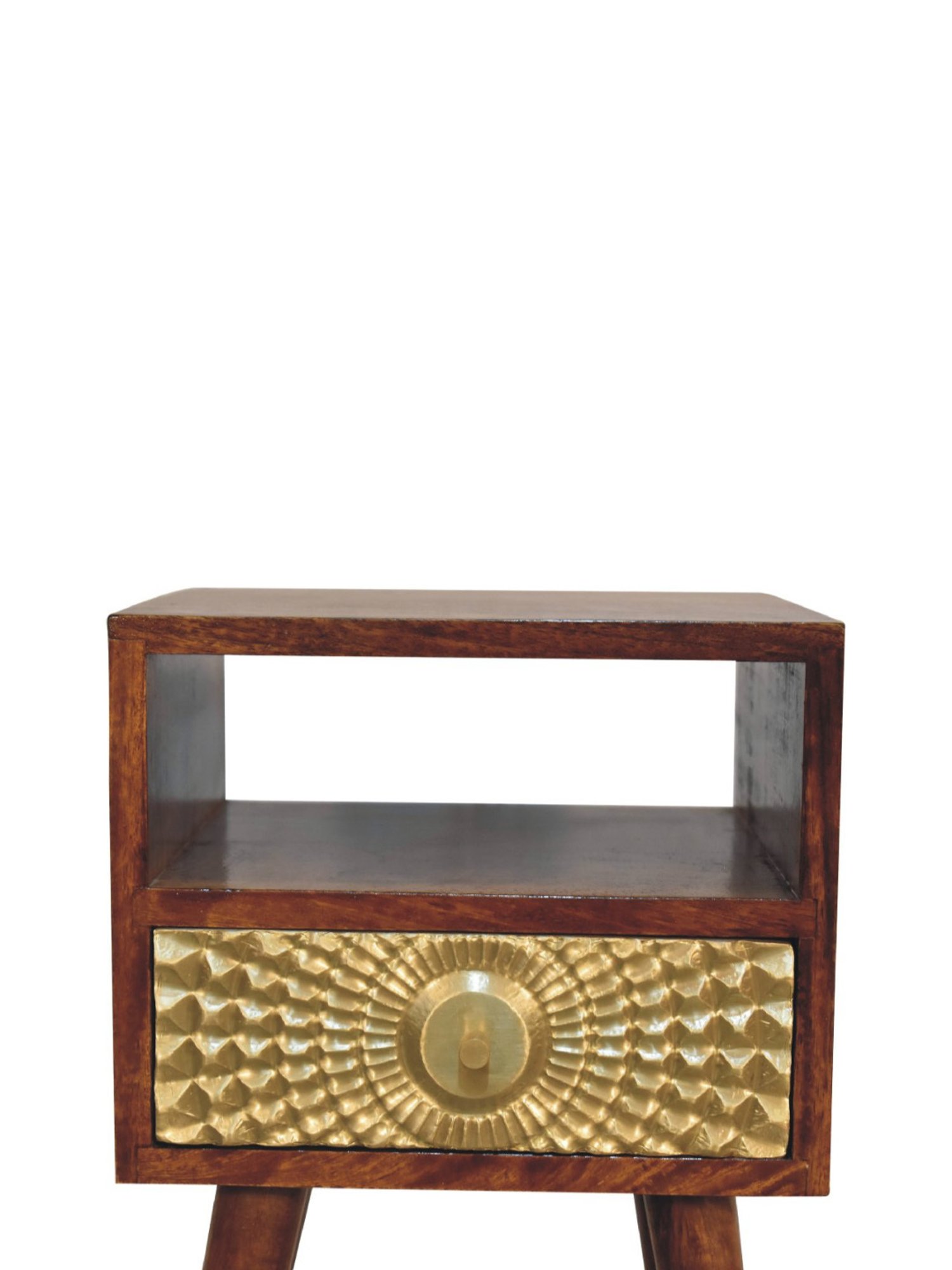 Ikiriya Avina Solid Dark Brown Wood End Table