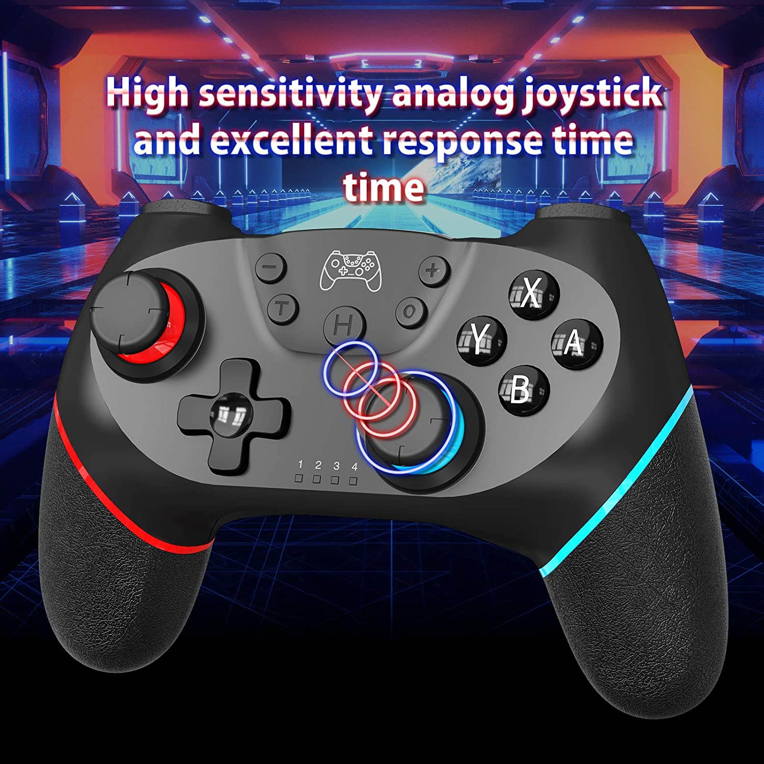 Wireless Controller for Switch/Switch Lite, Switch Pro Wireless Bluetooth Controller Joypad Remote Joycon Replacement,Wireless Switch Remote with Turbo, Motion (Red)