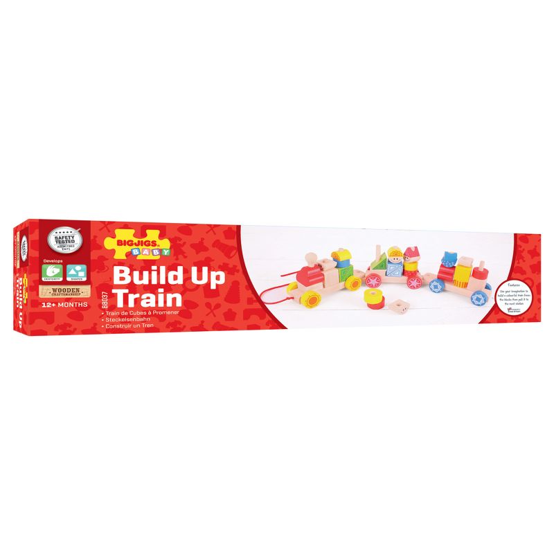 Bigjigs Toys Build Up Train Wooden Developmental Toy