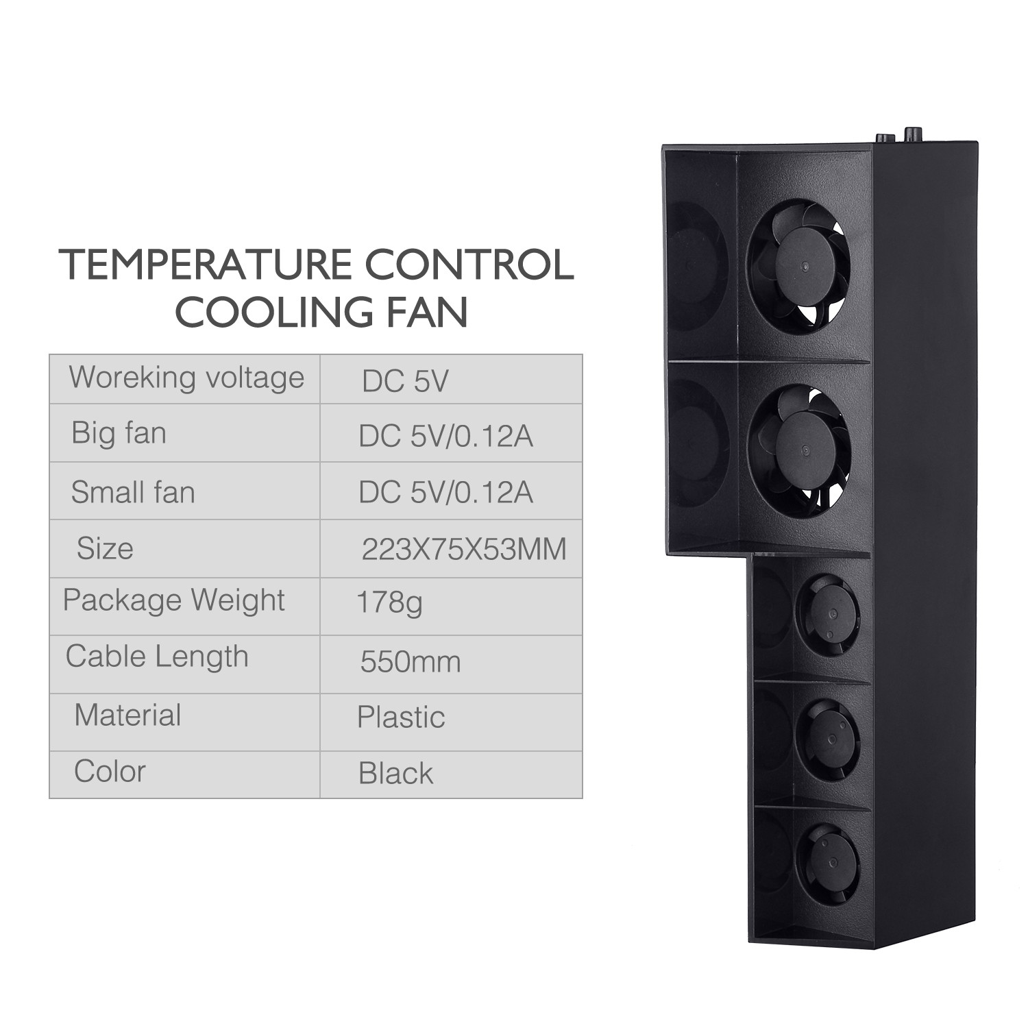 FirstPower USB External Cooler Fan for PS4 Pro Playstation 5 Cooling Fan  Turbo Temperature Control Game Console Accessories