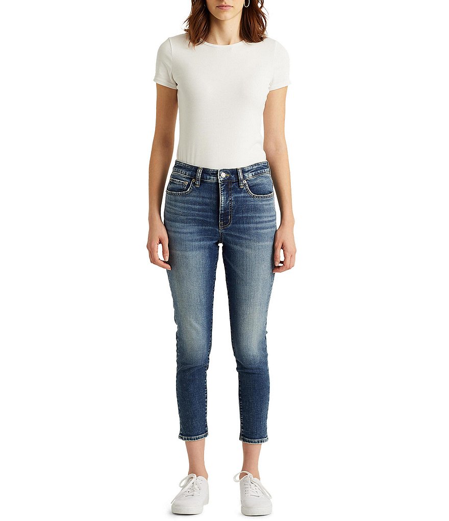 Lauren Ralph Lauren Petite Size High-Rise Skinny Cropped Jeans
