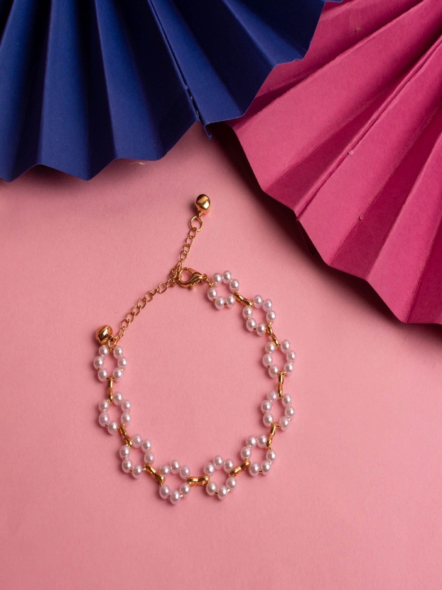 Jewelz Fashionable Charms Pearl Beaded Bracelet for Girls & Women