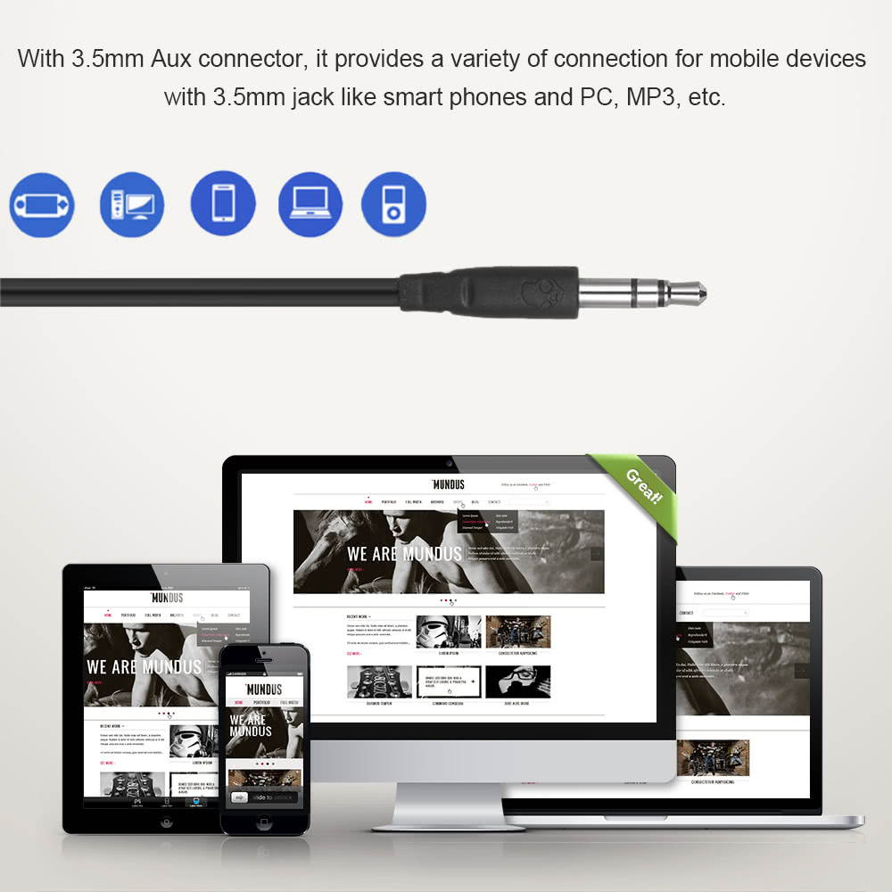 3.5mm Headphones On-ear Music Earphones Perfect Sound Quality for Smart Phones PC Computers