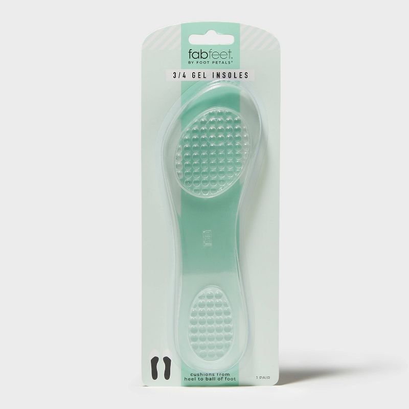 Women's Fab Feet by Foot Petals 3/4 Gel Insoles Shoe Cushion Clear - 1 pair