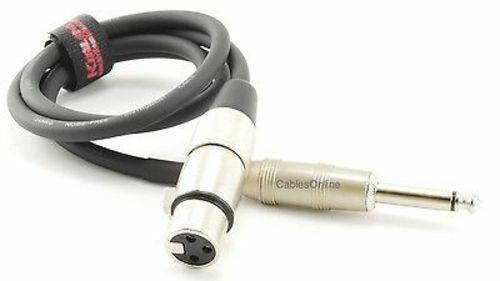 3ft. Kirlin XLR 3-Pin Female / 1/4" Mono Male Shielded OFC Microphone Cable