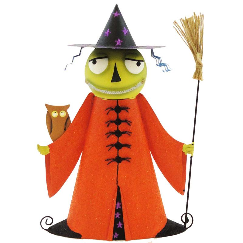 Halloween Zaldez Witch Owl Broom  -  Decorative Figurines