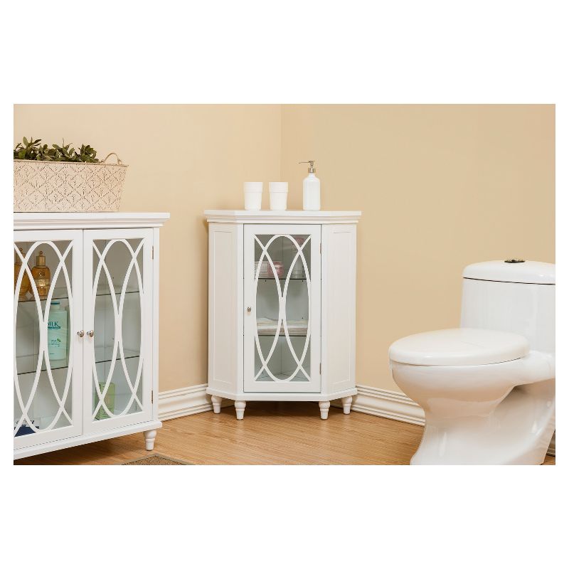 Laurel Corner Floor Cabinet 24" White - Elegant Home Fashions