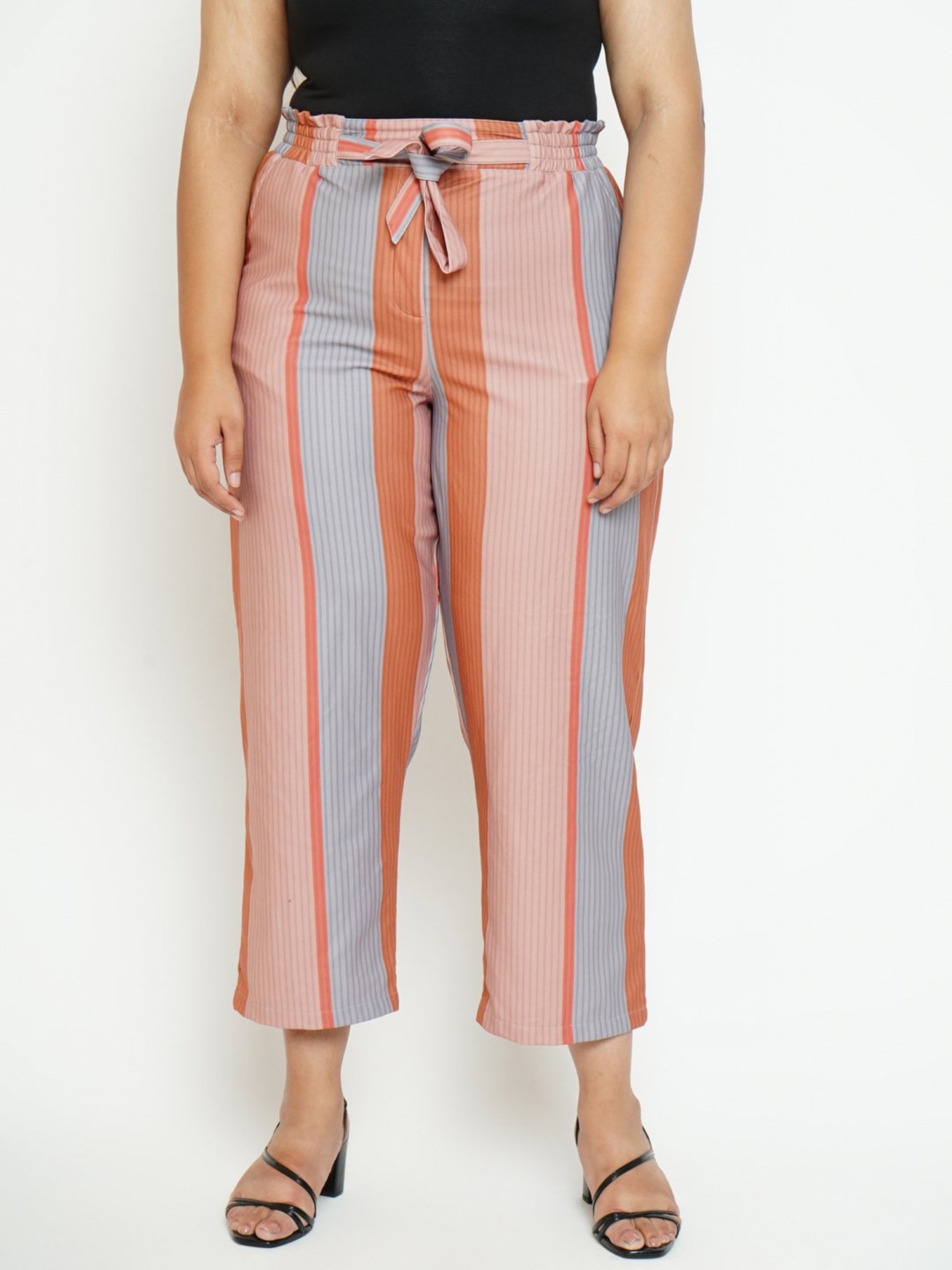 Amydus Multicolor Striped High Rise Trousers