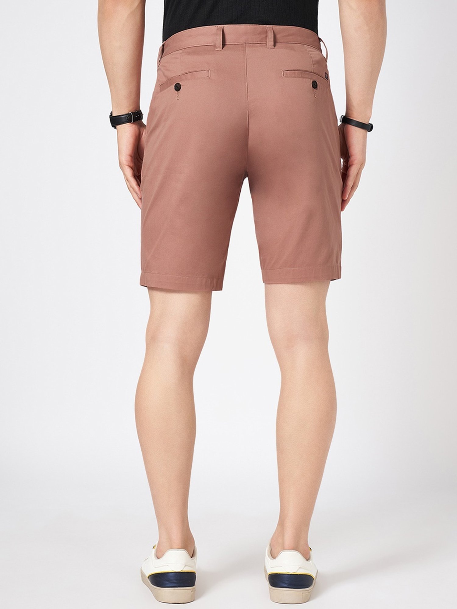 Byford By Pantaloons Pink Cotton Slim Fit Shorts