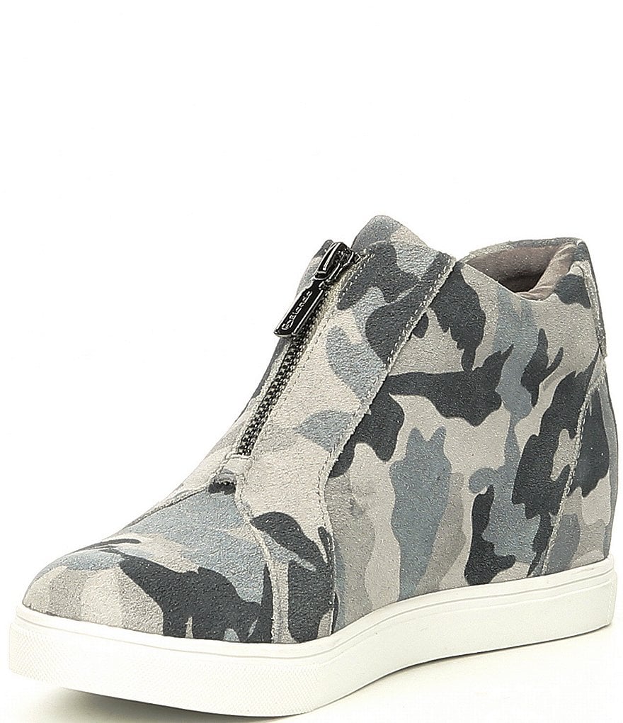 Blondo Glenda Suede Printed Waterproof Wedge Sneakers