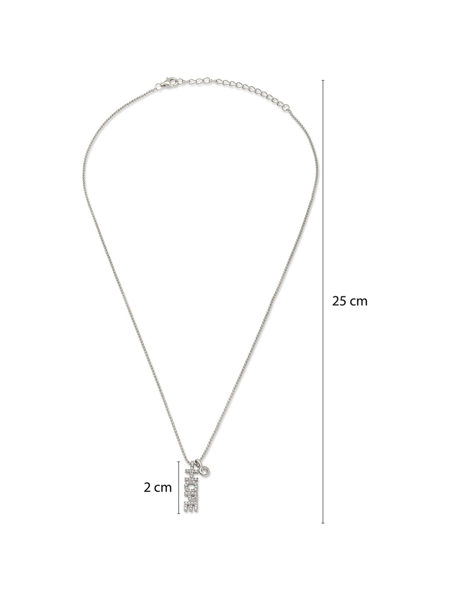 Silberry 92.5 Sterling Silver Crystal Hope Necklace