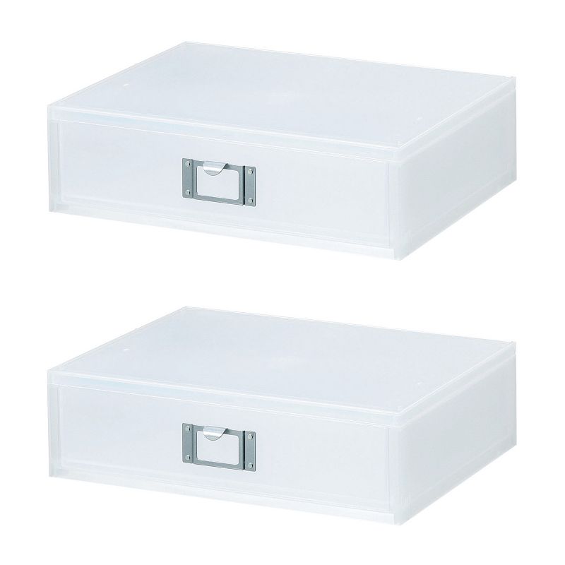 Like-It Versatile Universal Home Office Stackable Storage Drawer Organizer Storage Solution, White (2 Pack)