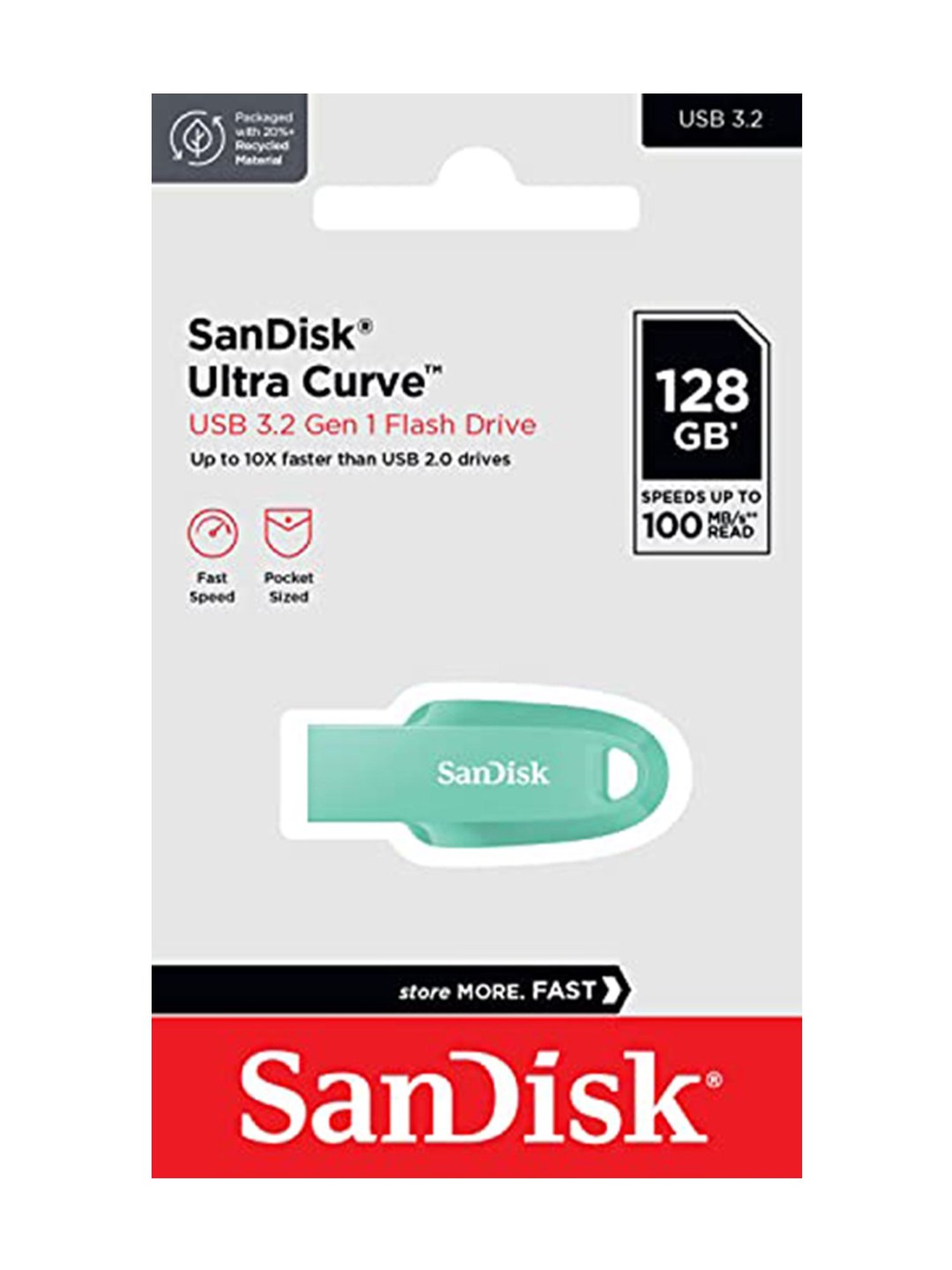 SanDisk Ultra Curve USB 3.2 128GB 100MBps R (Green)