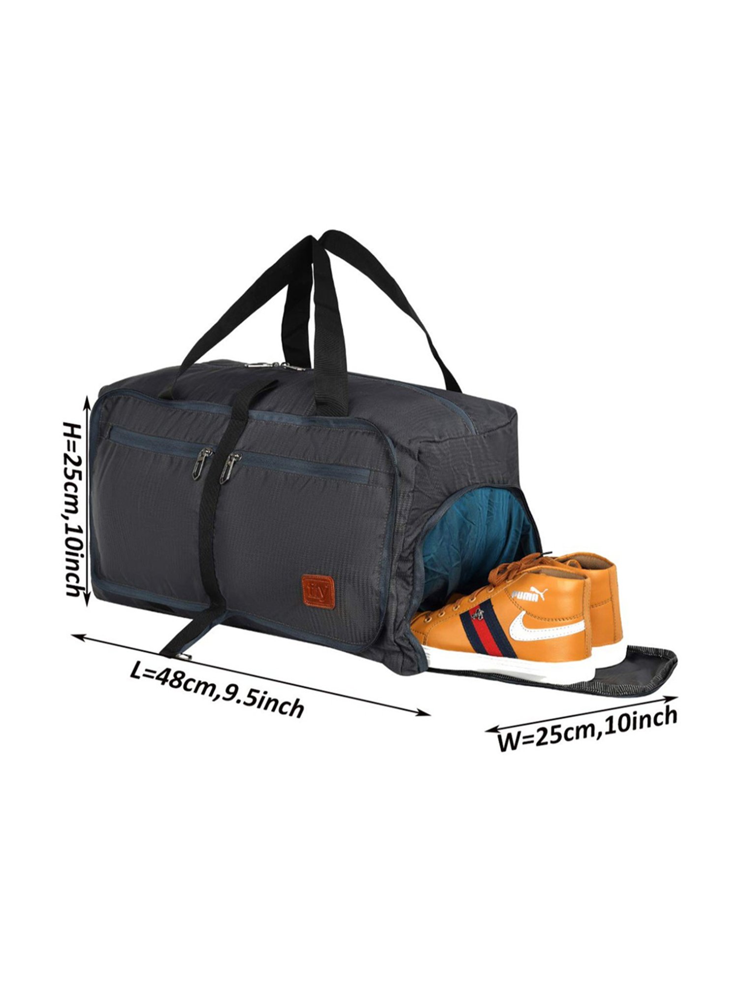 Fly Fashion Grey Solid Large Duffle Bag