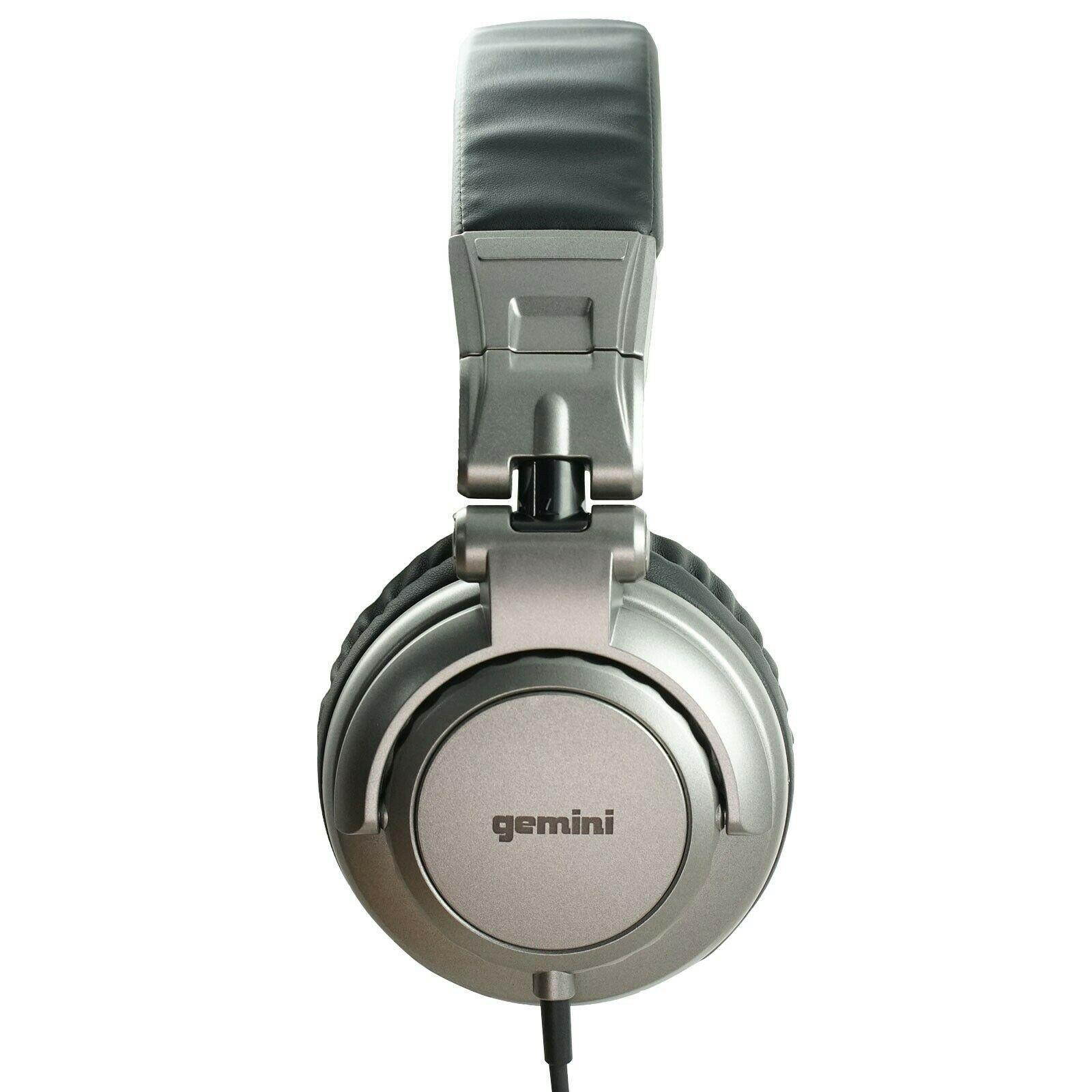 Gemini - DJX-500 - Over Ear Professional DJ Monitor Headphones - Silver