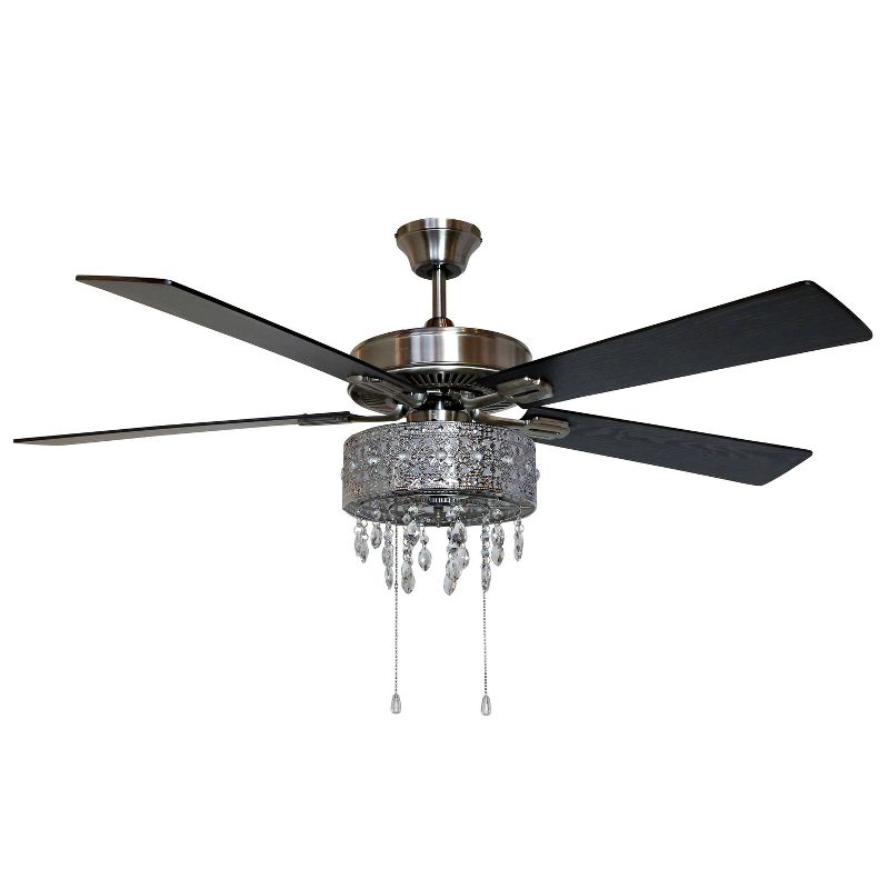 52" LED 5-Blade Roxsie Crystal Chandelier Lighted Ceiling Fan - River of Goods