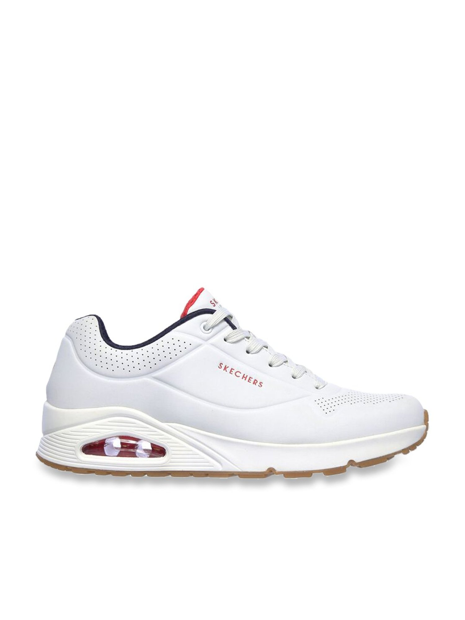 Skechers Men's UNO - STAND ON AIR White Navy Red Casual Sneakers