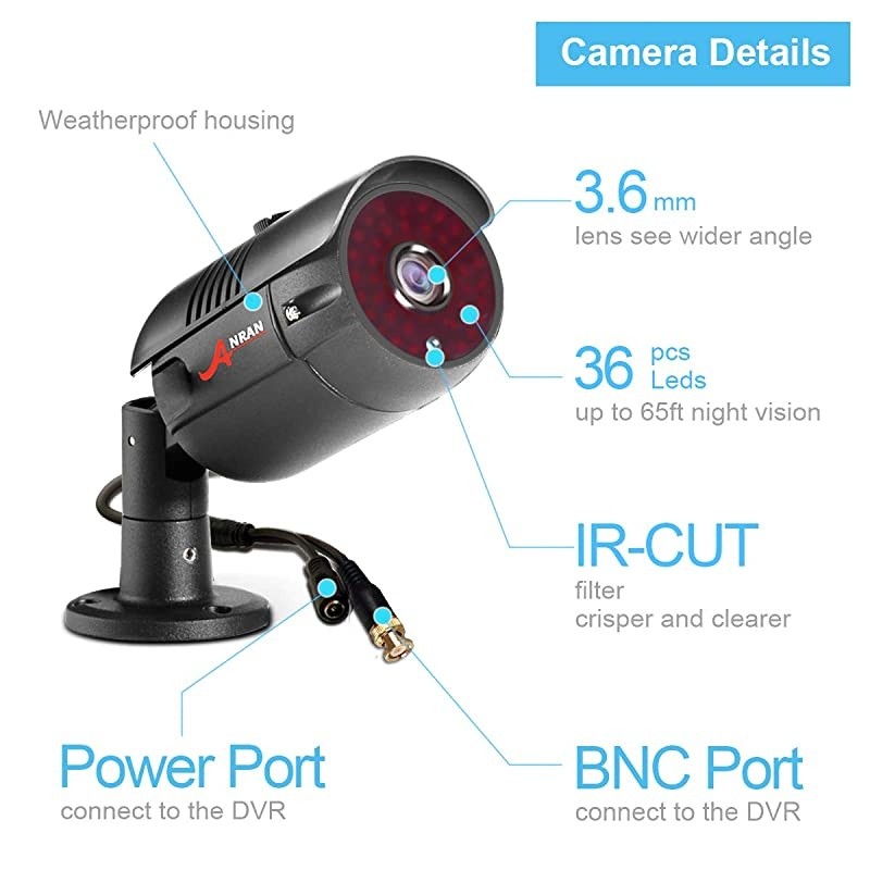 8CH Home Security Camera System 5MP HD TVI AHD DVR Video Recorder with 1TB Hard Drive 8pcs 1920TVL Outdoor Indoor CCTV Surveillance Bullet Cameras IR Night Vision Easy Remote Access Motion Alert