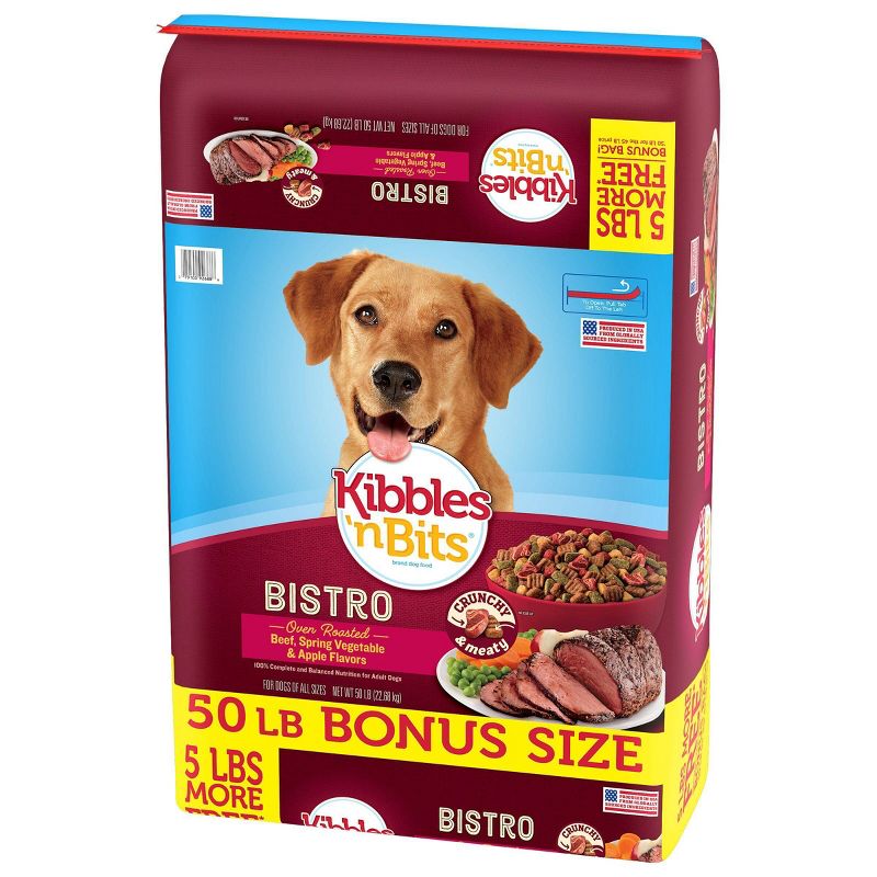 Kibbles`n Bits Bistro Oven Roasted Beef Flavor Dry Dog Food - 50lbs