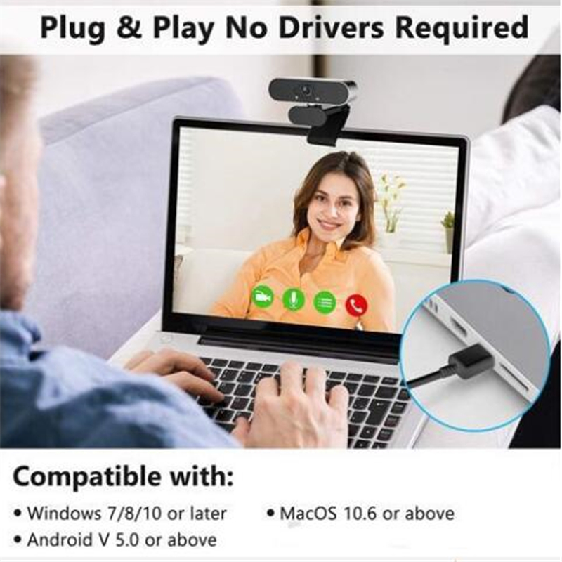easyday Webcam with Microphone, 1080P HD USB Computer Camera with Privacy Shutter&Webcam Tripod, Streaming Webcam with Flexible Rotable Wide Angle Webcam for PC Zoom Video/Gaming/Laptop