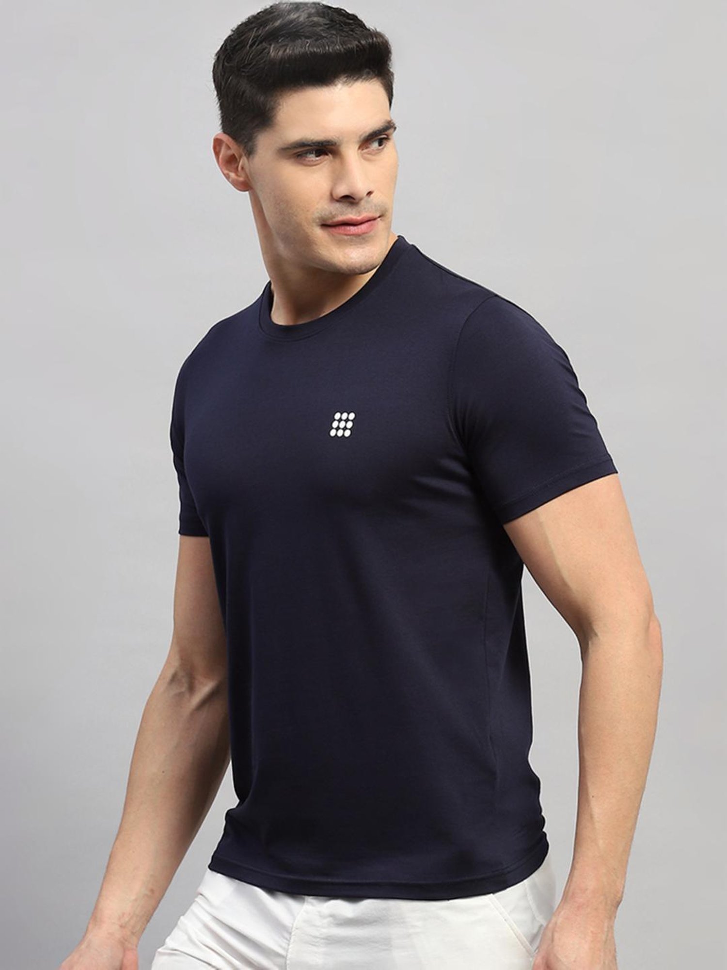 Rock.it Navy Cotton Regular Fit T-Shirt