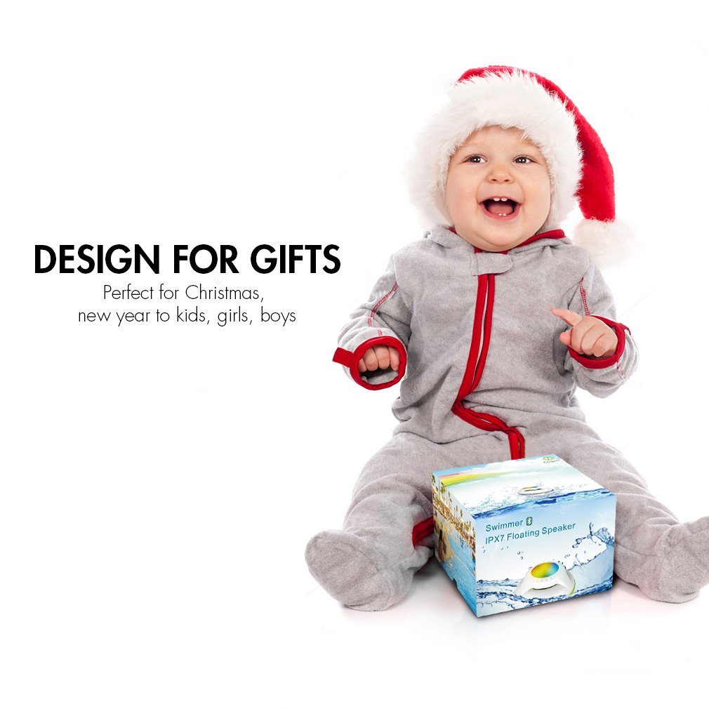 COWIN IPX7 Swimmer Floating Waterproof Bluetooth Wireless Shower Portable Speaker - White/Green