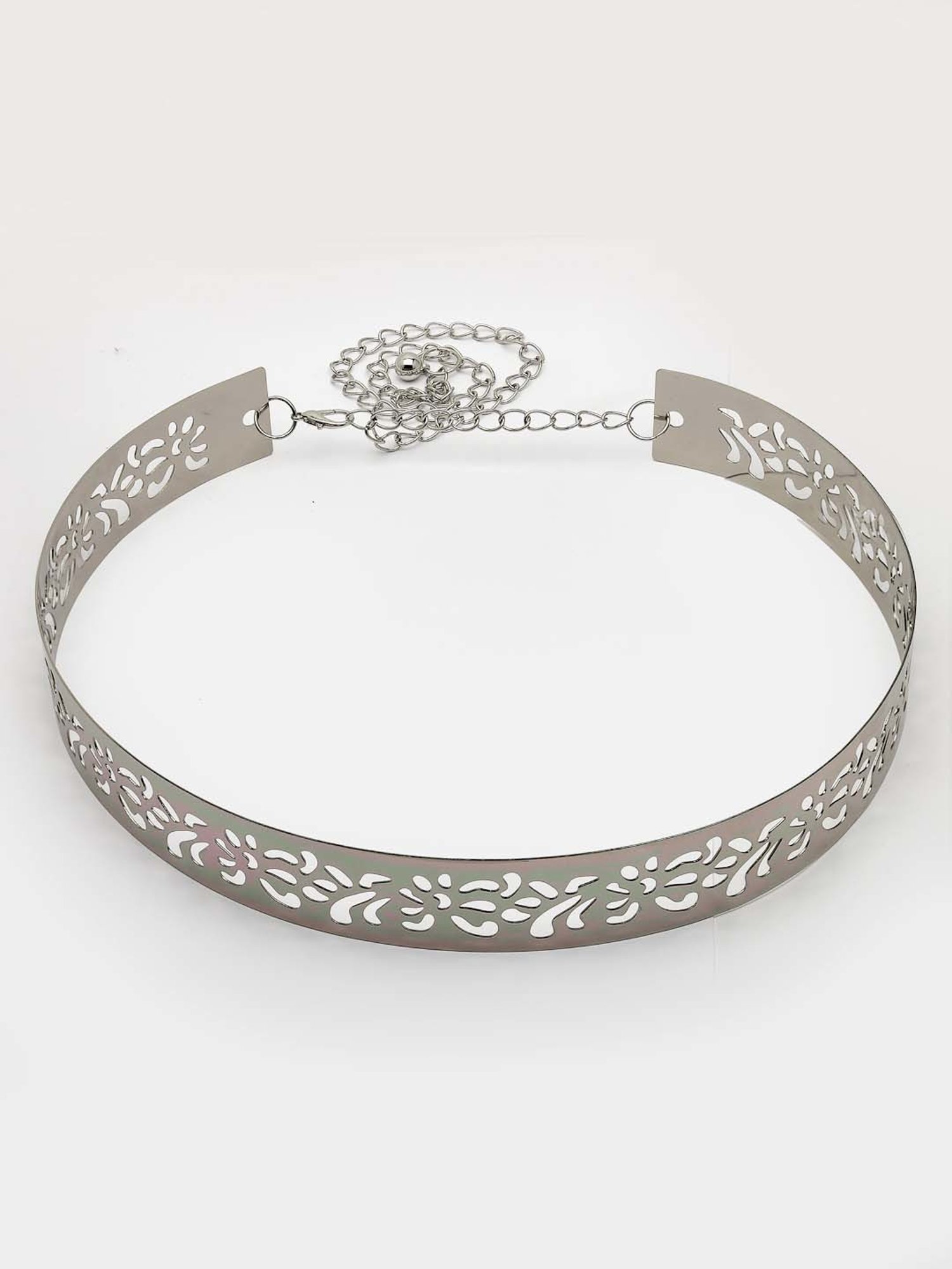 NVR Circular Silver- Plated Adjustable Broad Belt for Women