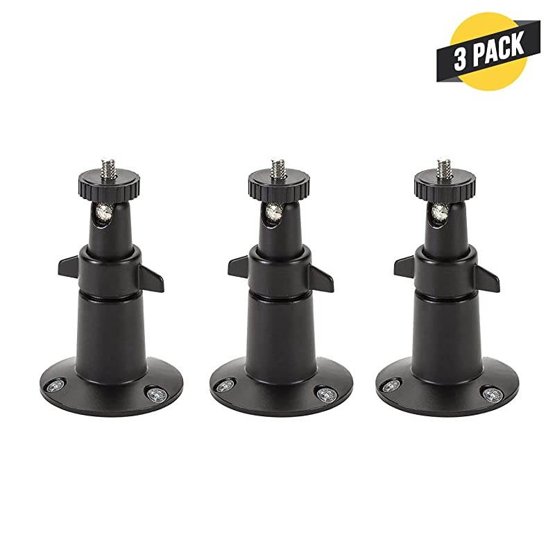 Indoor/Outdoor Security Metal Wall Mount Compatible with Arlo Pro/Pro 2/Pro 3/Pro 4/Ultra/Ultra 2 & Others - Ring Stick Up Cam Battery, eufyCam E/2C, Wyze Cam Outdoor/Pan (3 Pack, Black)