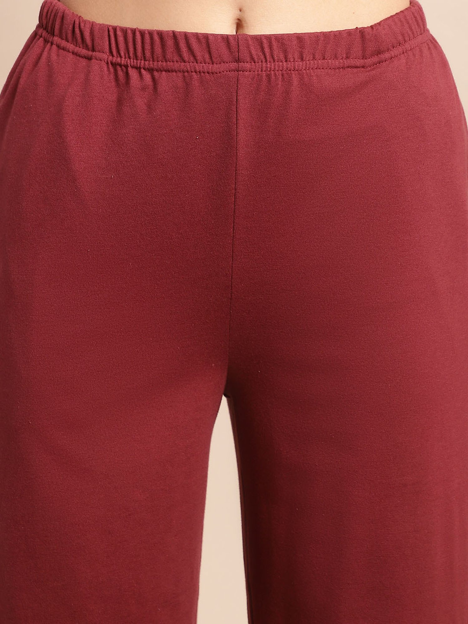 Kanvin Maroon Printed Tunic With Pyjamas