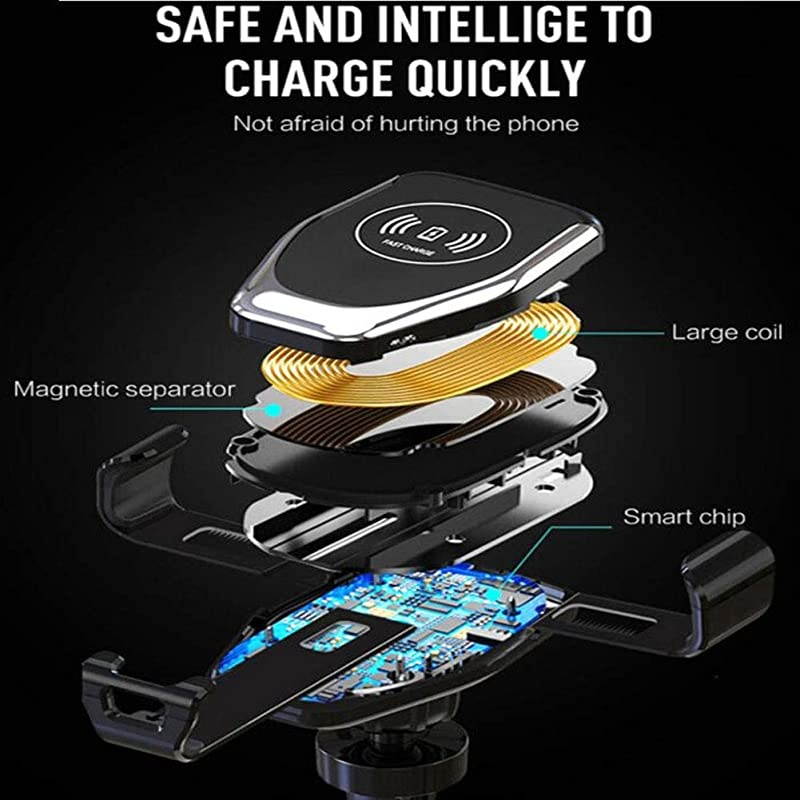 Wireless Car Charger 10W Fast Charge Car Phone Holder Adjustable Gravity Sensor Compatible for iPhone XsXs MaxXRX 88 Plus Samsung Galaxy S10 S10 + S9 S9 + S8 S8 +