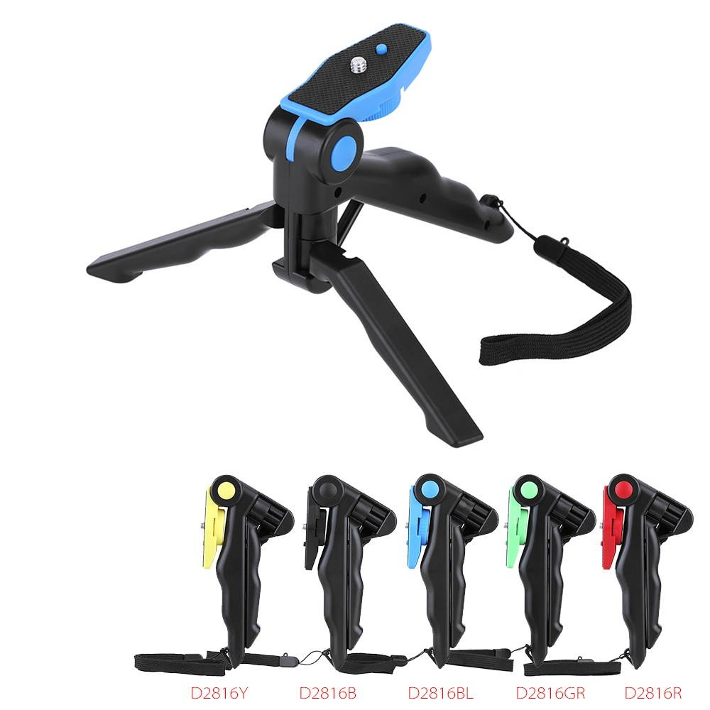 2in1 Mini Portable Folding Table-top Tripod Stand + Handheld Grip for GoPro Hero 4/3+/3/2/1 DC DSLR SLR Camera and Smartphone