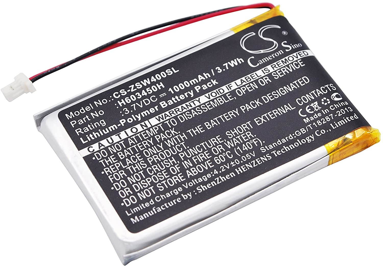 Replacement GPS Navigation Battery Part No.H603450H for Izzo Swami 4000, Swami 4000 Golf GPSA43094,1000mAh lipo