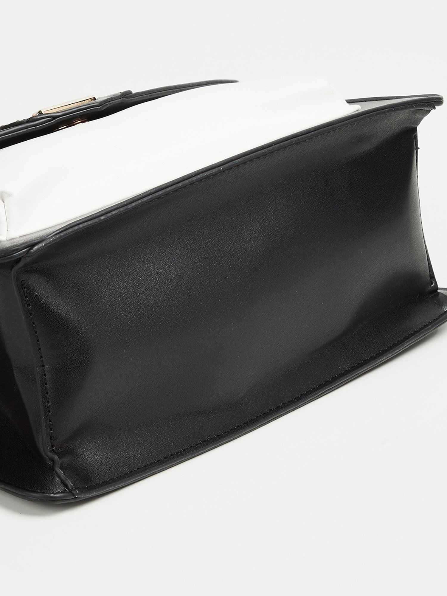 Code by Lifestyle Black & White Solid Shoulder Handbag