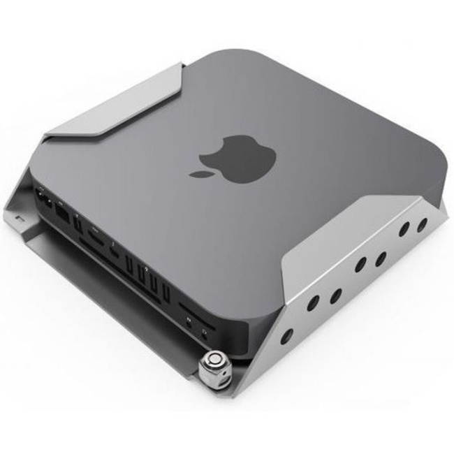 Mac Mini Secure Mount Enclosure with Lockable Head - Aluminum, Steel - Silver