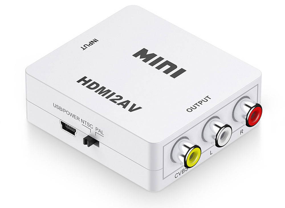 HDMI to AV converter hdmi to av 1080P Audio and video set top box to RCA TV