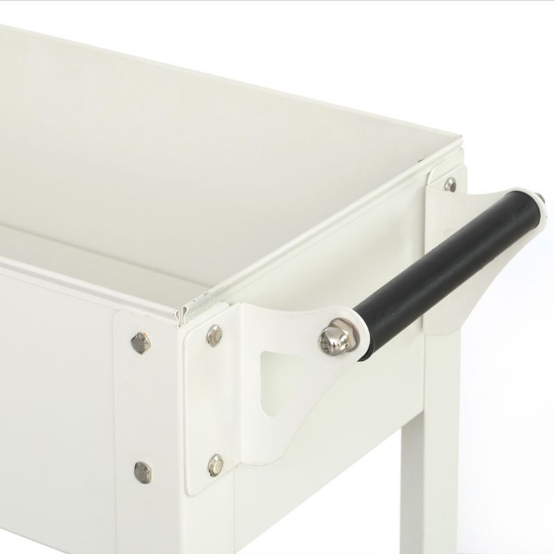 Gardenised Mobile Planter Raised Garden Bed Rectangular Flower Cart with Shelf