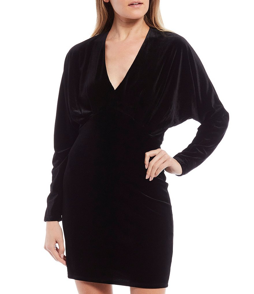 Blondie Nites High-Neck Shimmering Metallic Sheath Dress