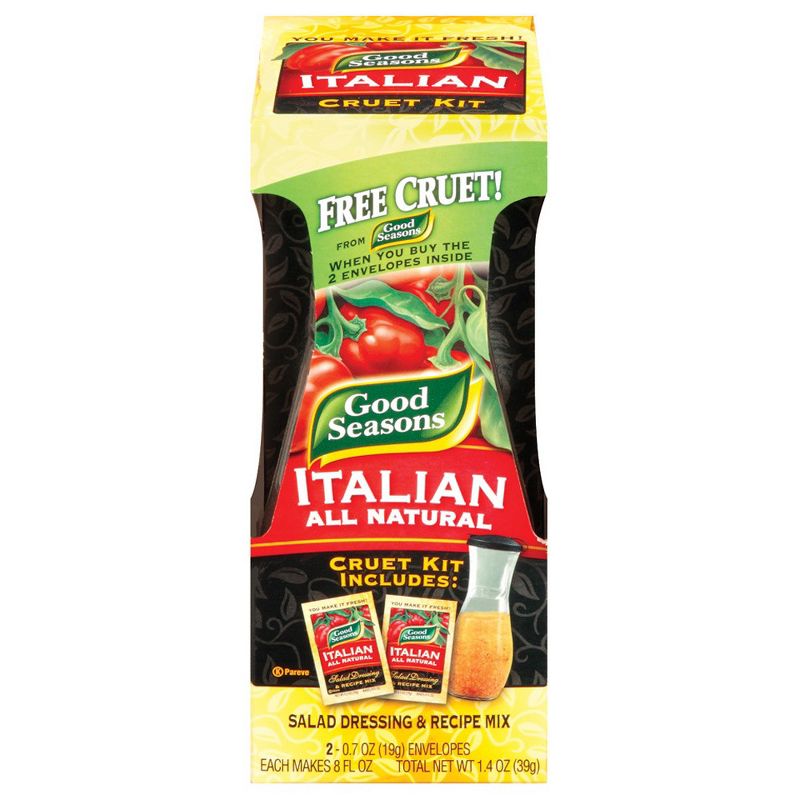 Good Seasons Italian Dressing & Recipe Mix Cruet Kit - 1.4oz