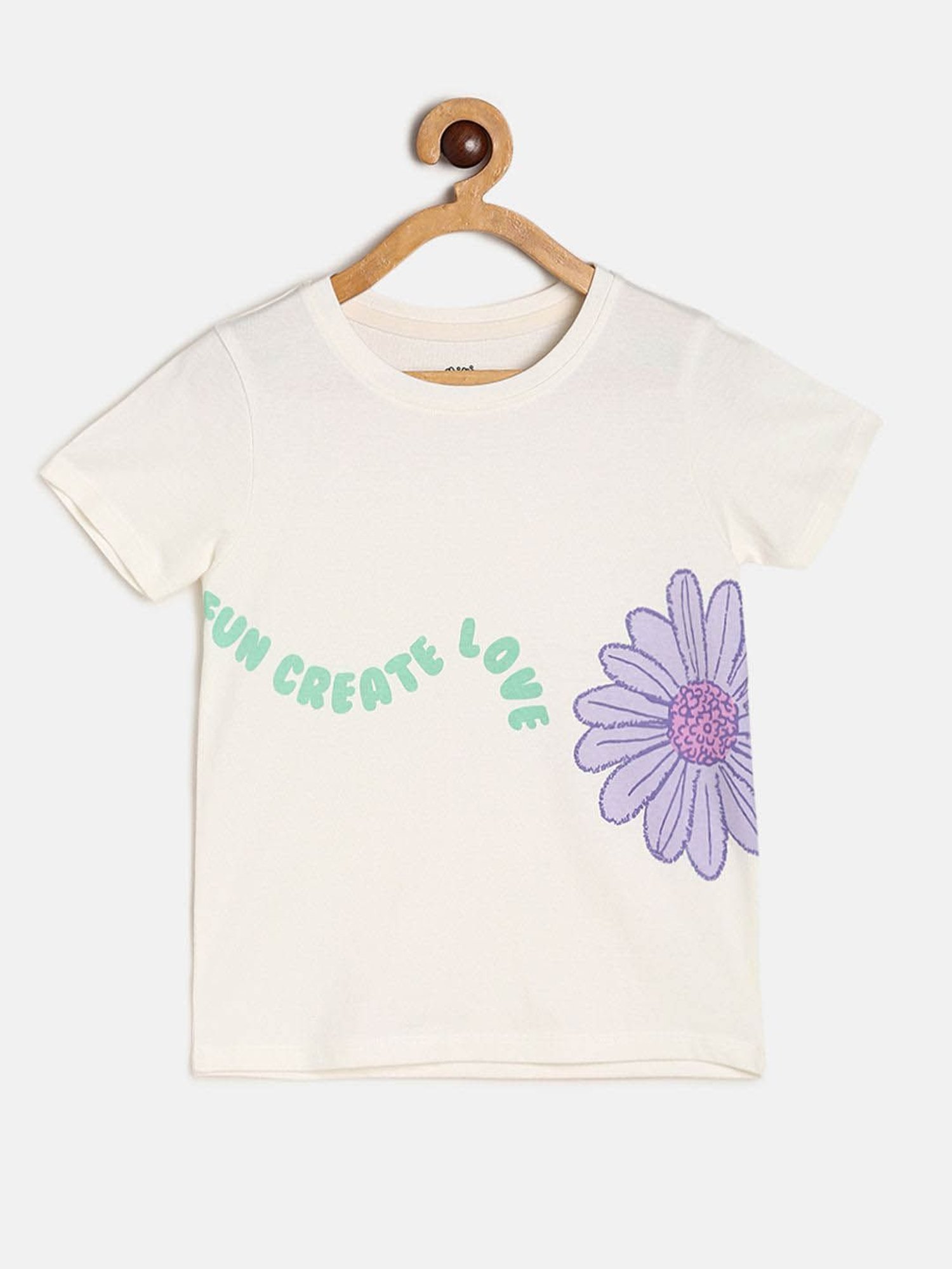 MINIKLUB Kids Off White Printed Top