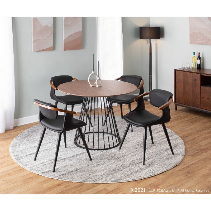 Trophy Industrial Floor Lamp with Gun Metal Linen Shade Black (Includes LED Light Bulb) - LumiSource