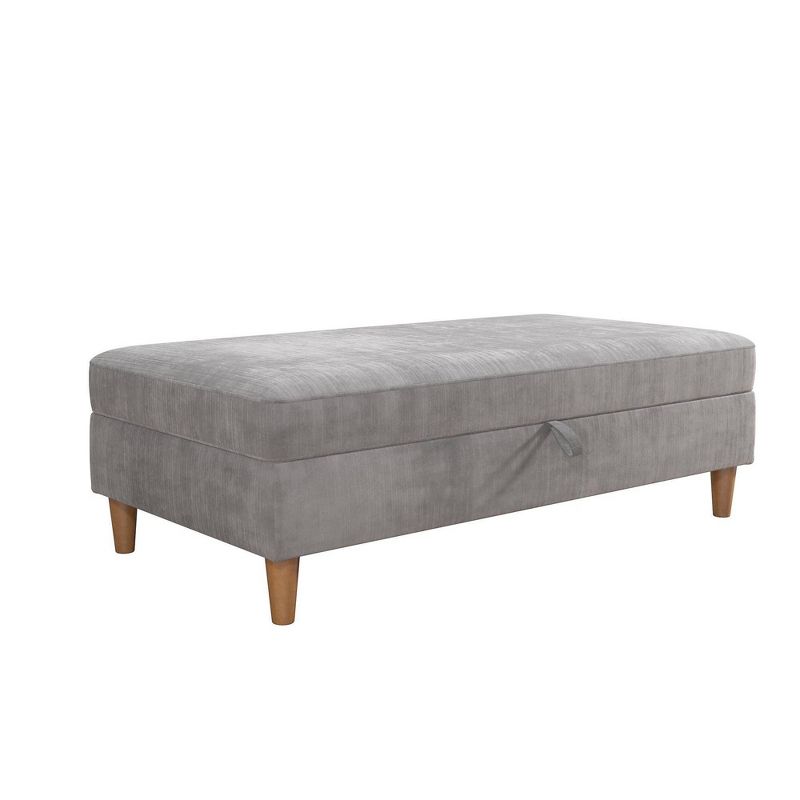 Hartford Storage Sectional Futon and Hartford Storage Ottoman Light Gray - Dorel Home Products