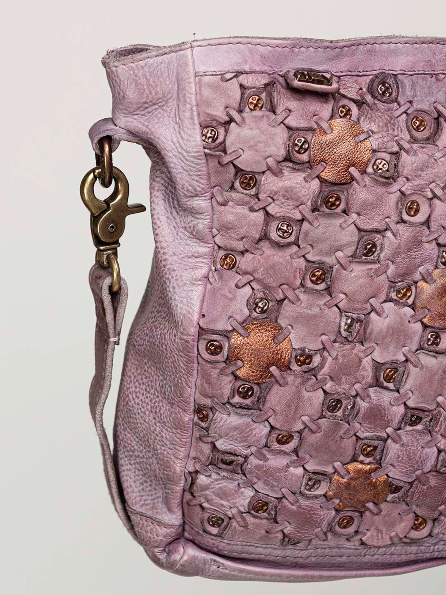 Art N Vintage Bettina Quail Purple Leather Textured Medium Sling Handbag