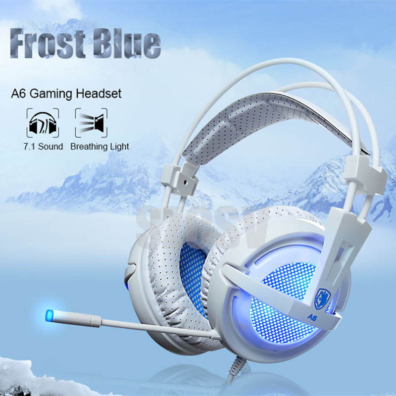Zgeer Gaming Headphones 7.1 Surround Sound Stereo USB Game Headset with Microphone Breathing LED Lights for PC Gamer