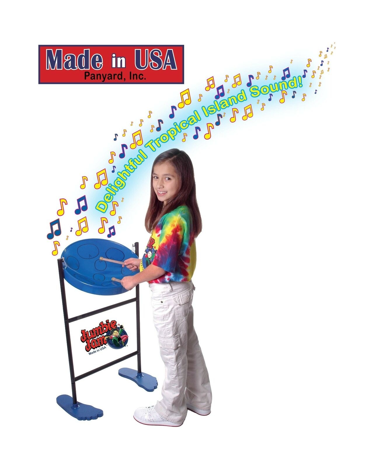 Panyard Jumbie Jam Steel Ready to Play Kit-Blue G-Major with Table Top Stand-...