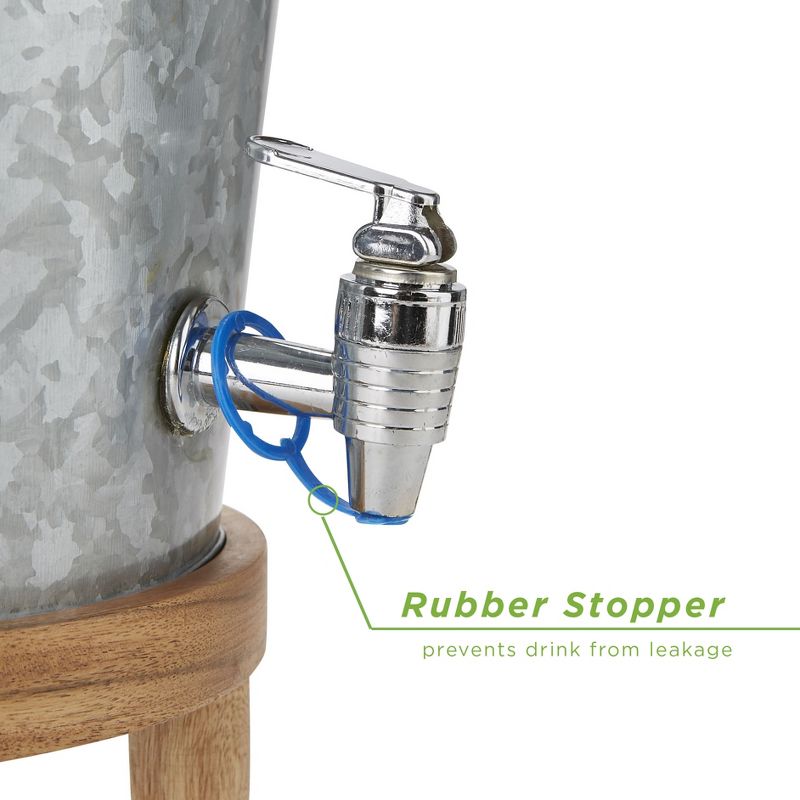 Mind Reader Double Wall Galvanized Metal Cold Beverage Dispenser with Leak Free Spigot