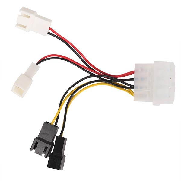 PC 4-Pin Convert to 2pin 3pin 2x12V 2x5V Splitter Cable Fan Speed Governor