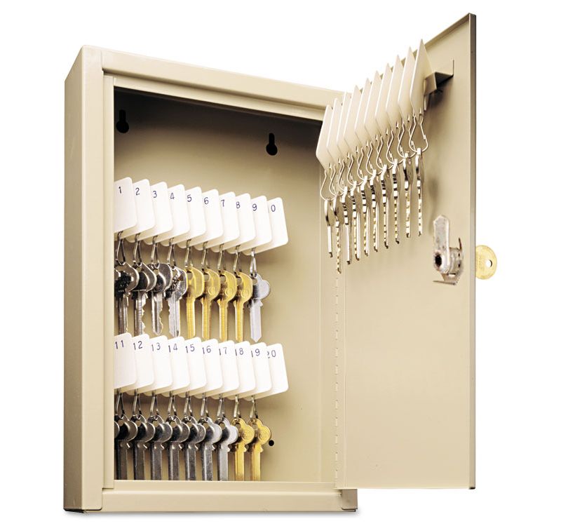 SteelMaster Uni-Tag Key Cabinet 30-Key Steel Sand 8 x 2 5/8 x 12 1/8 201903003