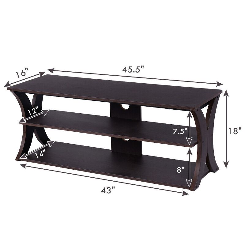 Costway 3-Tier TV Stand Entertainment Center Media Console Furniture Storage Cabinet