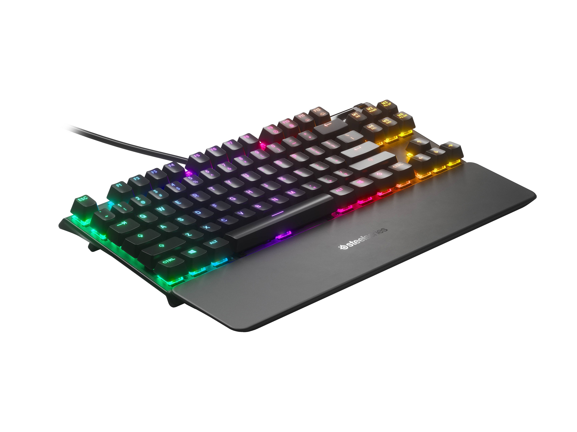 SteelSeries Apex 7 TKL Compact Mechanical Gaming Keyboard - OLED Smart Display - USB Passthrough and Media Controls - Linear and Quiet - RGB Backlit